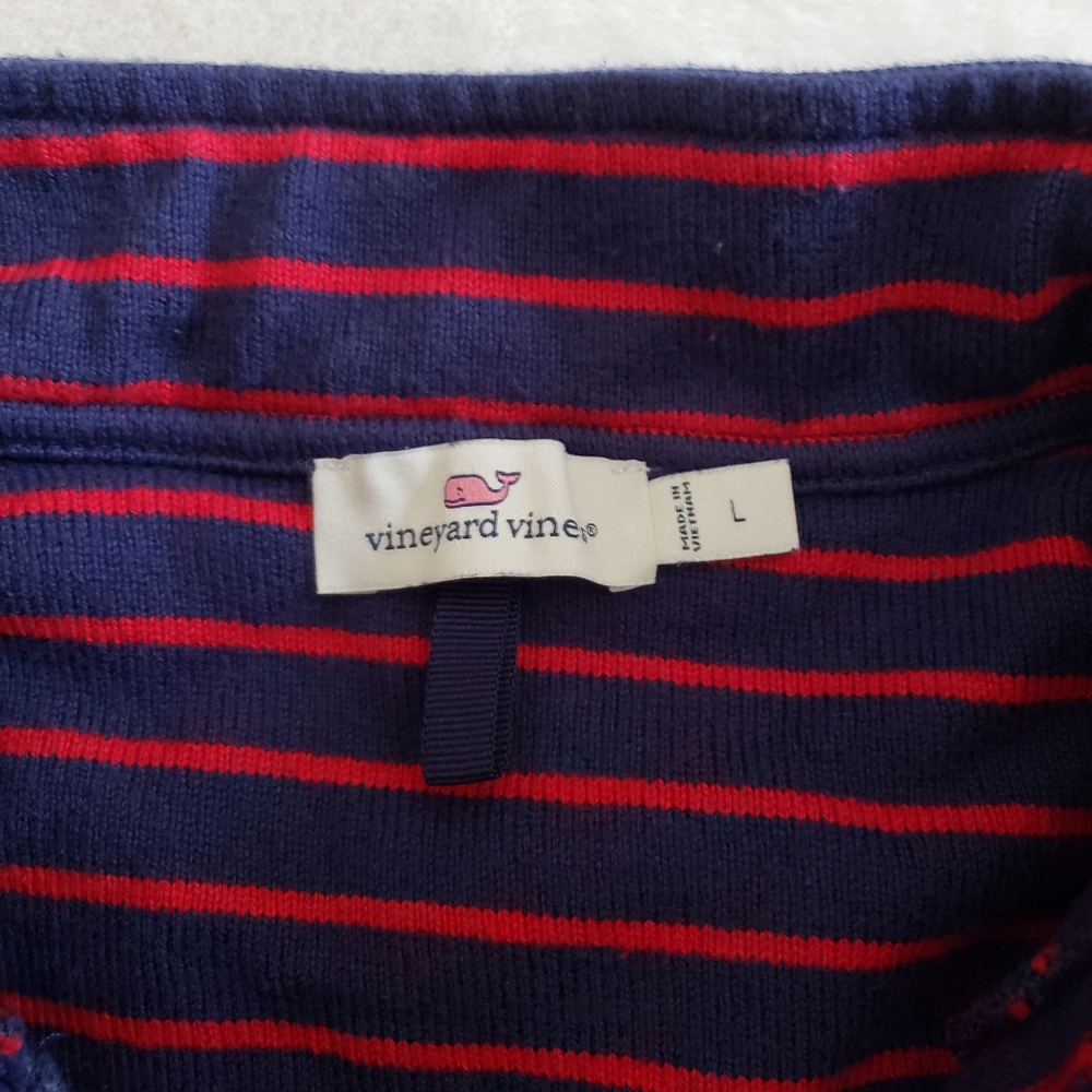 Vineyard Vines USA mixed stripe pullover in Deep Bay - Picture 4 of 10